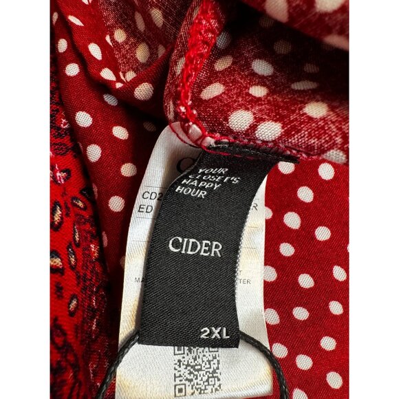 NWT Cider Plus 2XL Round Neckline Pasley Patched Eyelet Maxi Dress Curve Styling - Picture 2 of 12